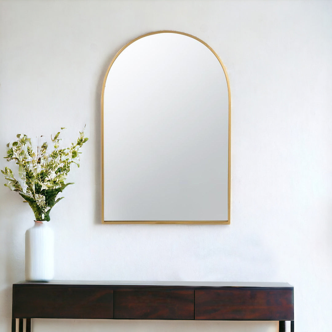 36" Gold Arch Framed Accent Mirror