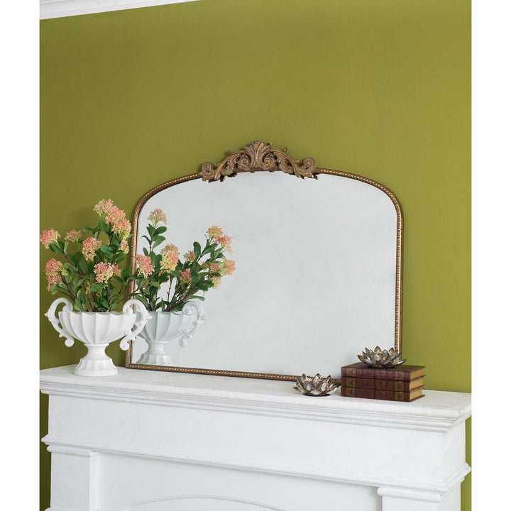 31" Gold Crowned Top Framed Accent Mirror