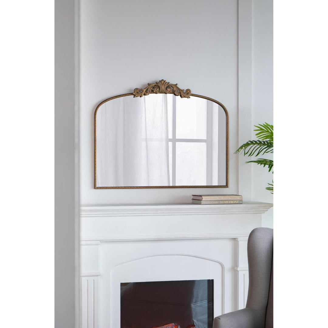 31" Gold Crowned Top Framed Accent Mirror