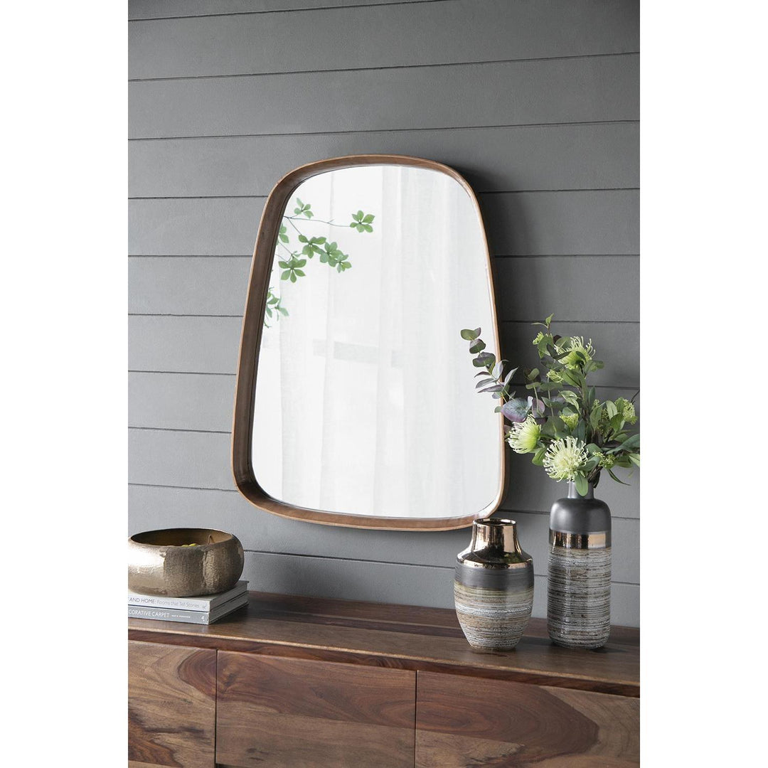 37" Brown Abstract Framed Accent Mirror