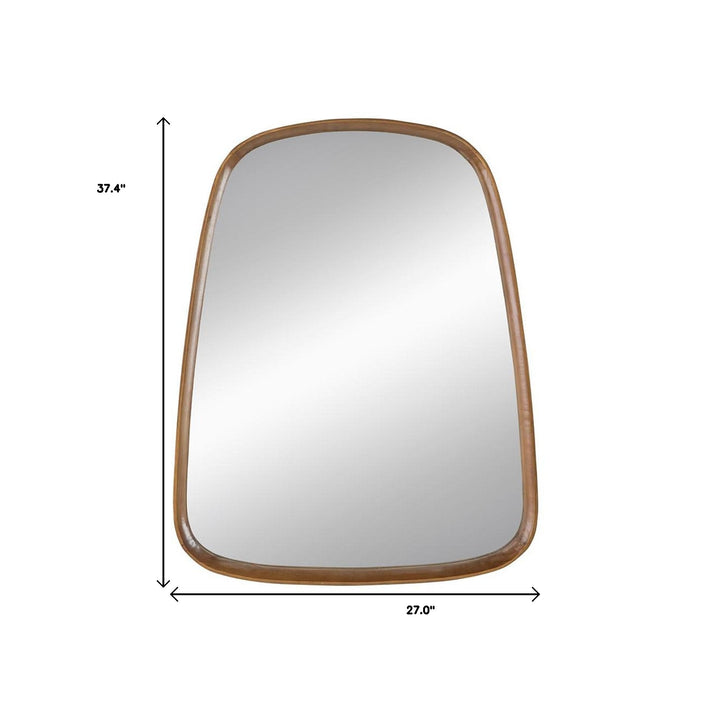 37" Brown Abstract Framed Accent Mirror