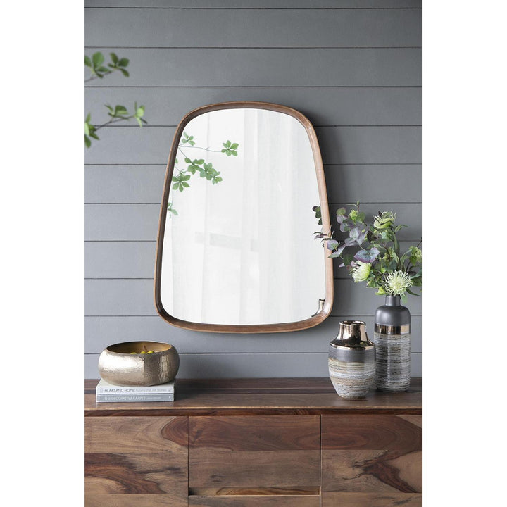 37" Brown Abstract Framed Accent Mirror