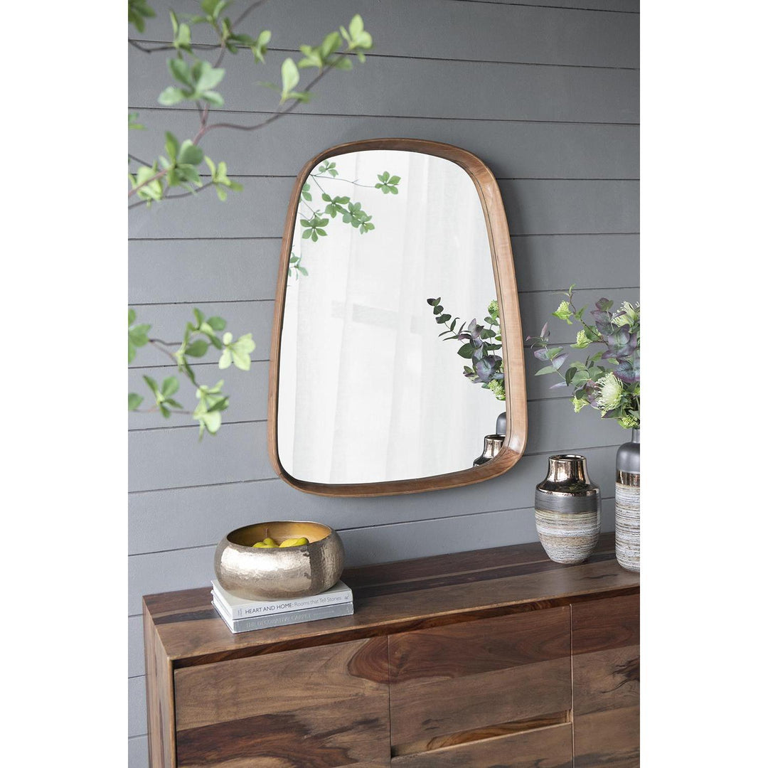 37" Brown Abstract Framed Accent Mirror