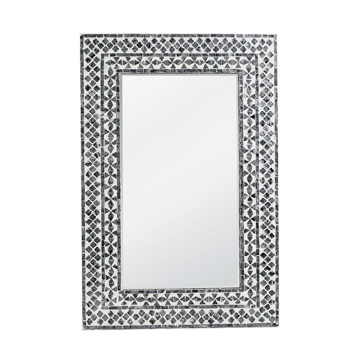 36" Black and White Framed Accent Mirror