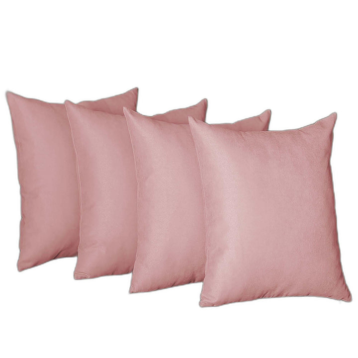 Set Of Four 20" X 20" Light Pink Polyester Zippered Pillow Cover