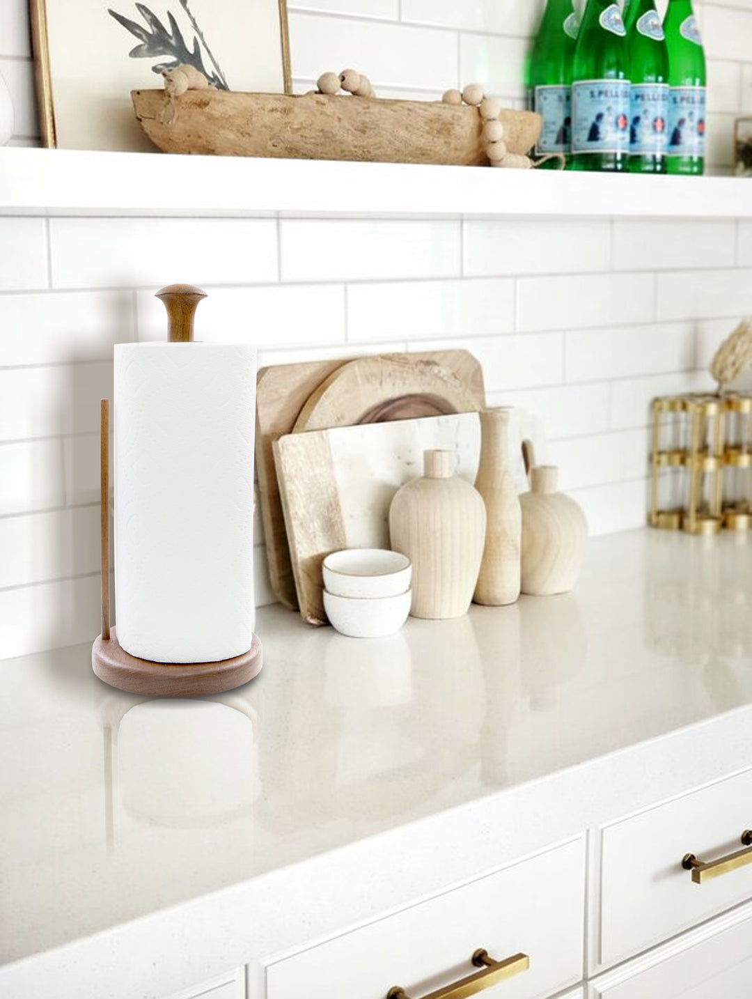 Free Standing 5.88 " Wood Paper Towel Holder