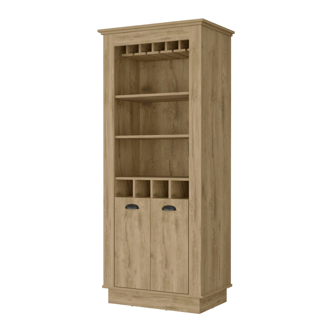 70" Brown Bar Cabinet With Wine Storage