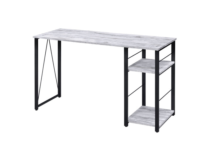 47" Antiqued White and Black Writing Desk