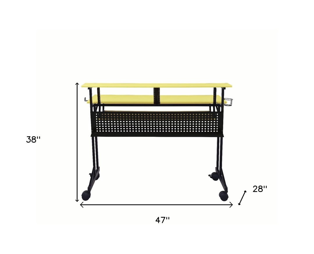 47" Yellow and Black Computer Desk