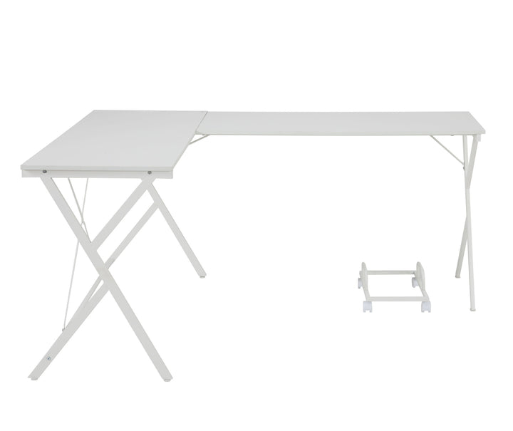 62" White L Shape Computer Desk