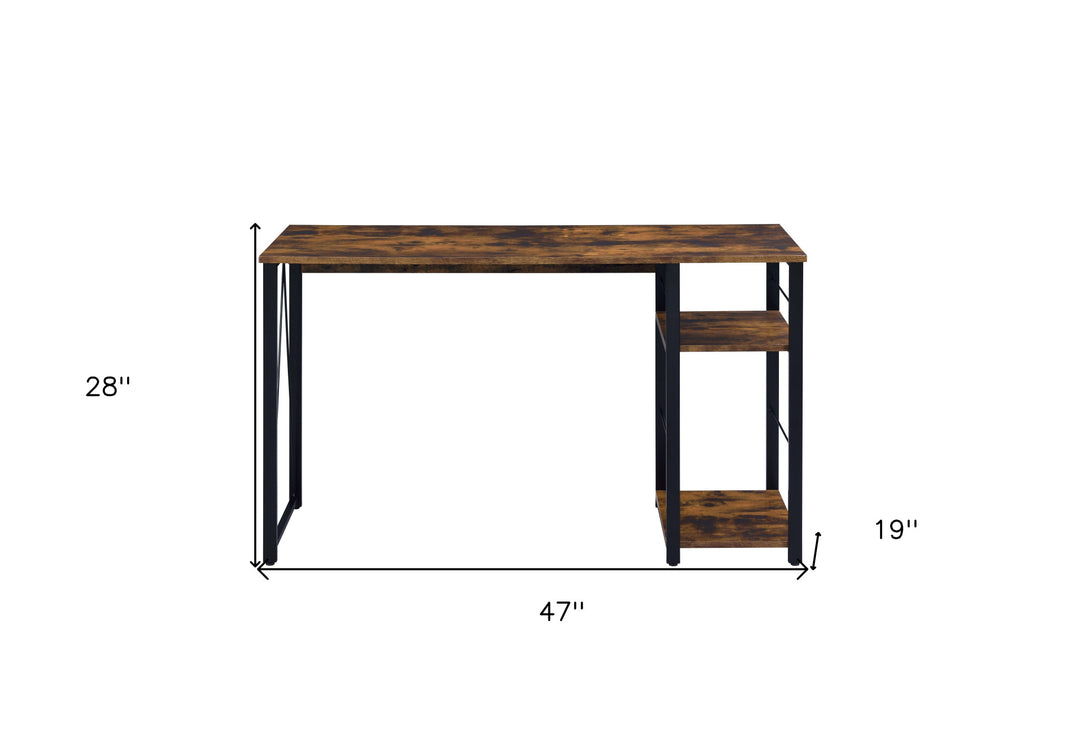 47" Brown and Black Writing Desk