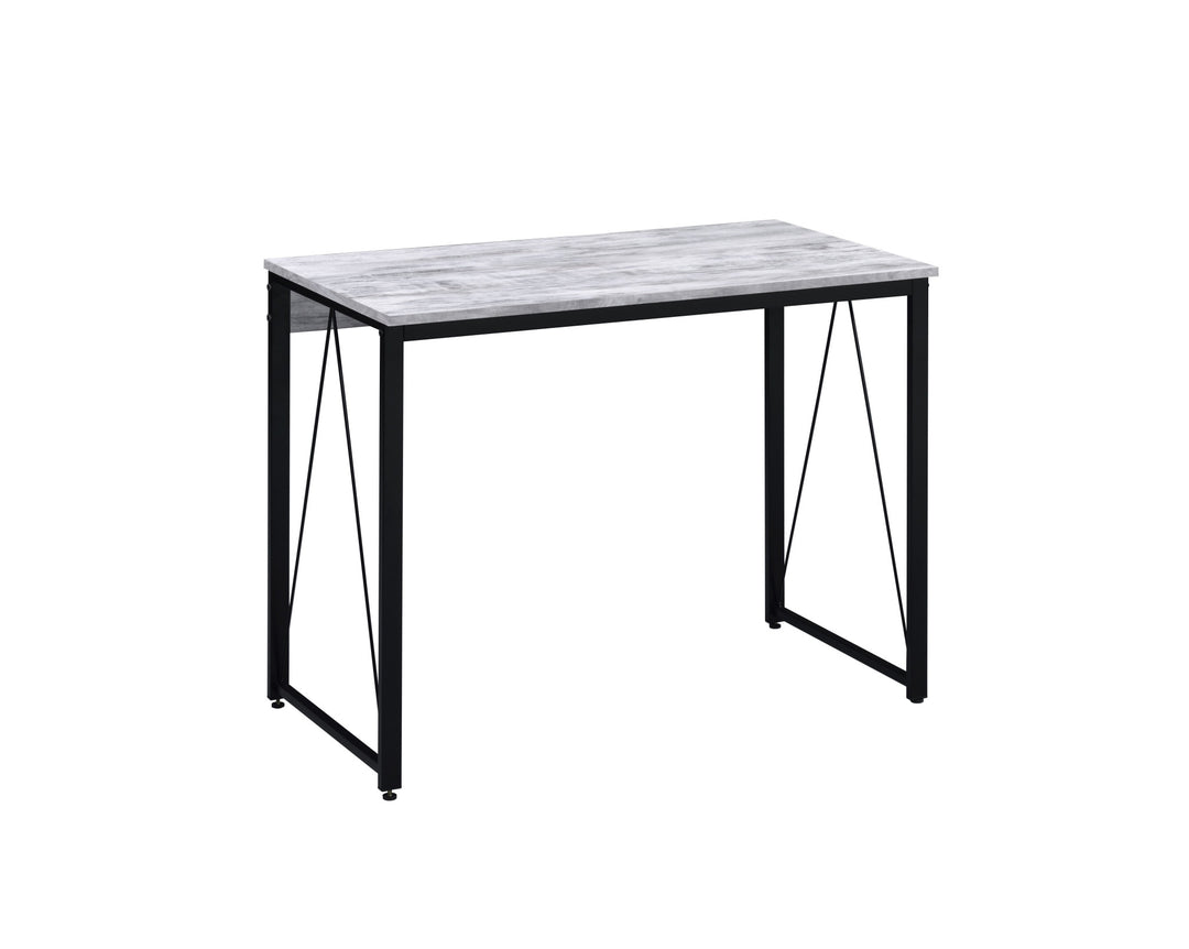 35" Antiqued White and Black Writing Desk