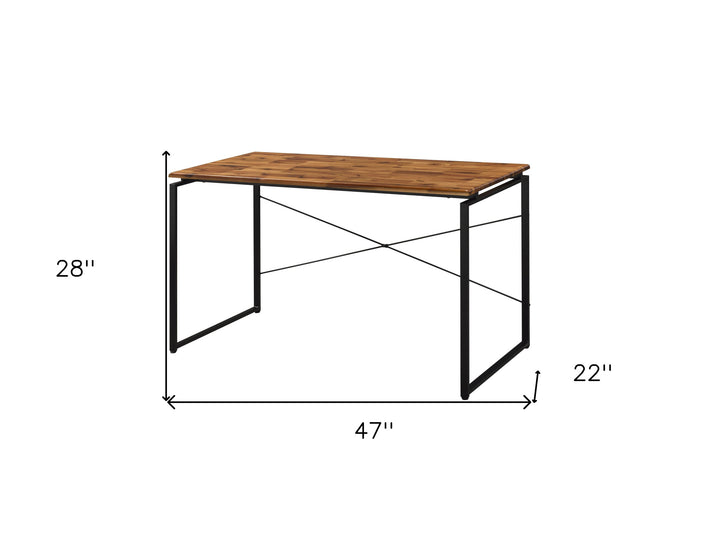 47" Brown and Black Writing Desk