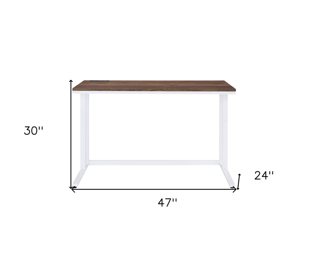 47" Brown and White Writing Desk