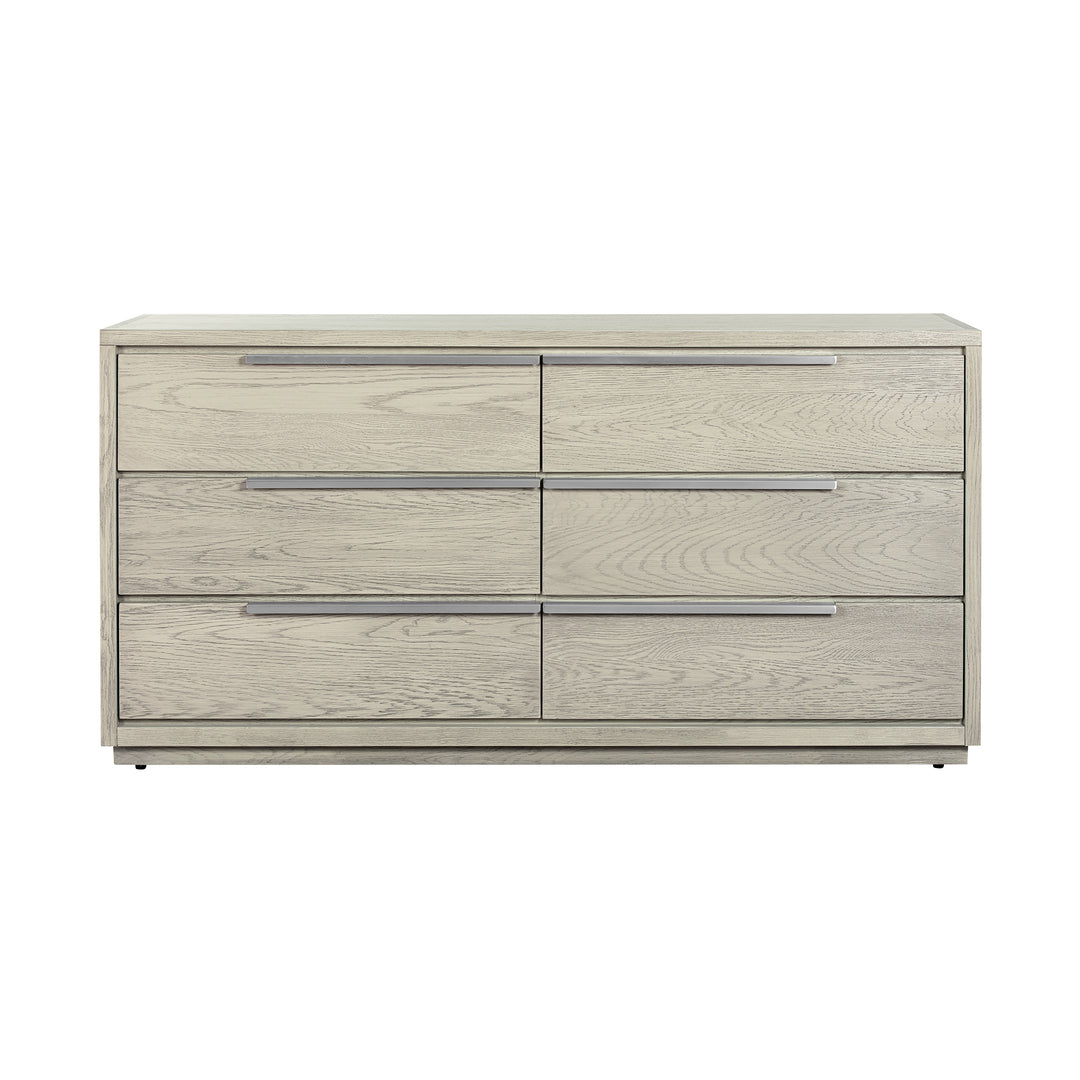 63" Gray Solid Wood Six Drawer Double Dresser