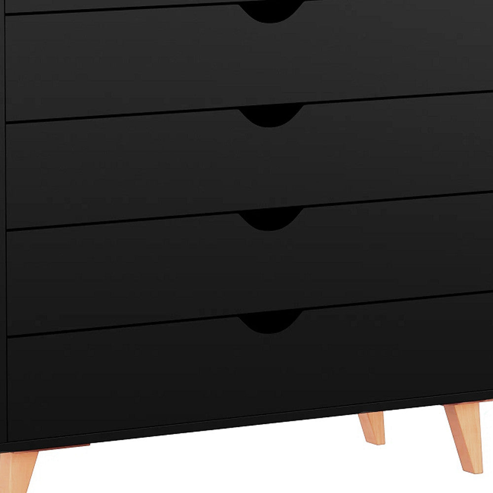 36" Black Five Drawer Dresser