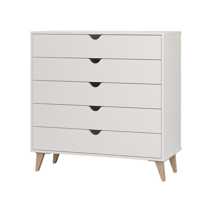 36" White Five Drawer Dresser