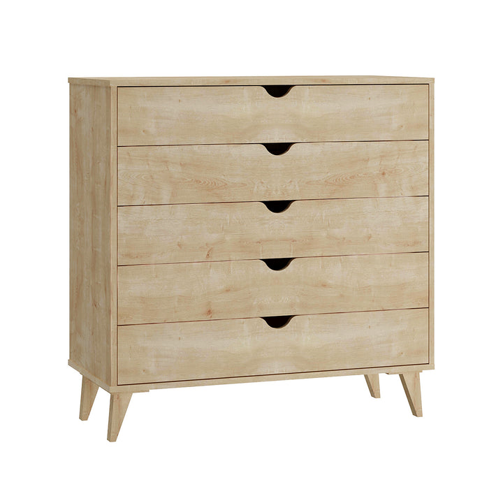 36" Natural Five Drawer Dresser