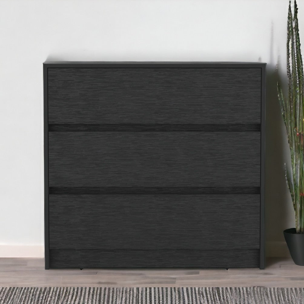 33" Black Three Drawer Dresser