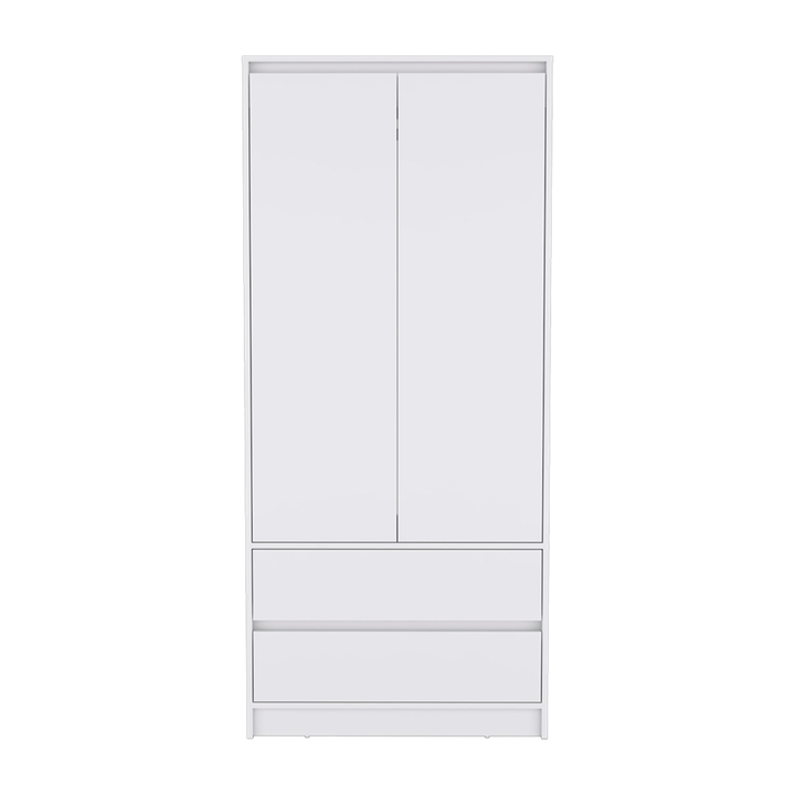 32" White Two Drawer Combo Dresser