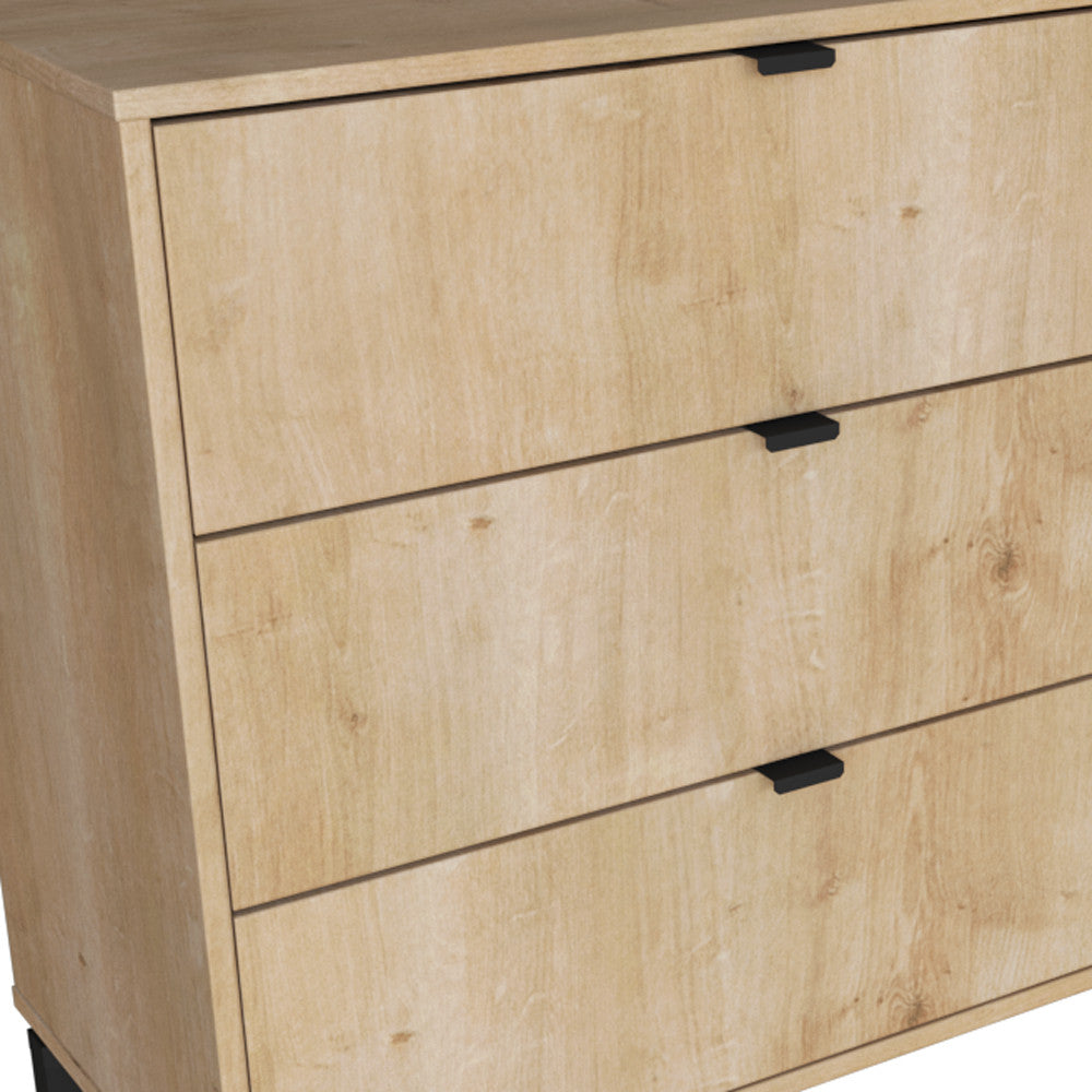 30" Natural Three Drawer Dresser