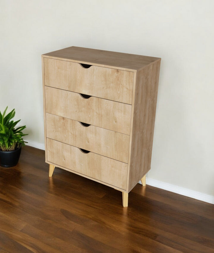 30" Natural Four Drawer Standard Chest