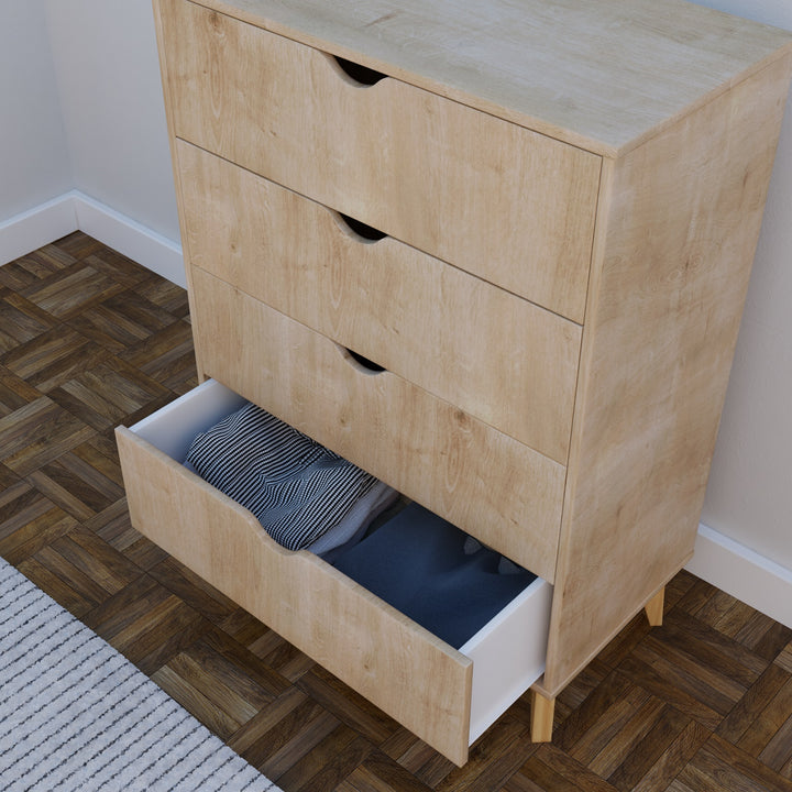 30" Natural Four Drawer Standard Chest