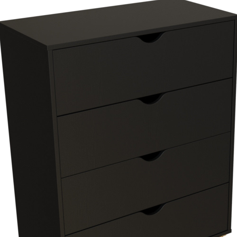 30" Black Four Drawer Standard Chest