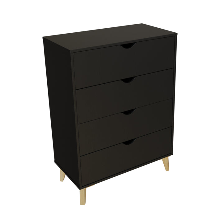 30" Black Four Drawer Standard Chest