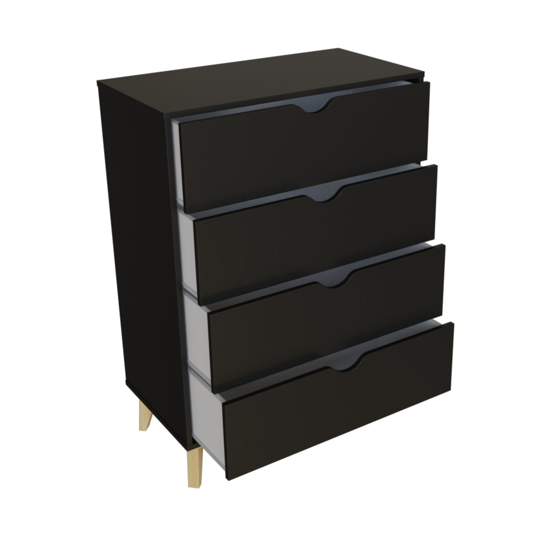 30" Black Four Drawer Standard Chest