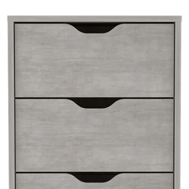 18" Gray Five Drawer Standard Chest