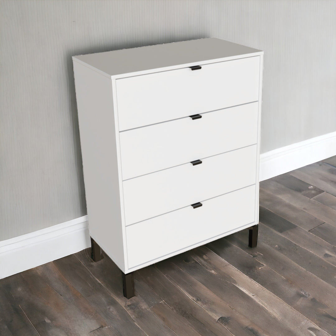 30" White Four Drawer Standard Chest