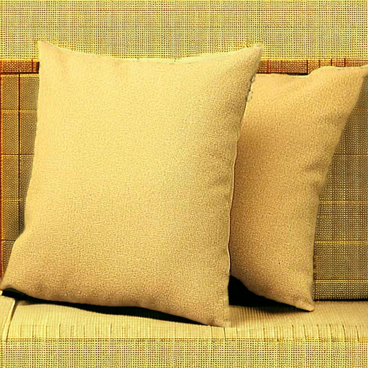 Set Of Two 18" X 18" Yellow Polyester Zippered Pillow