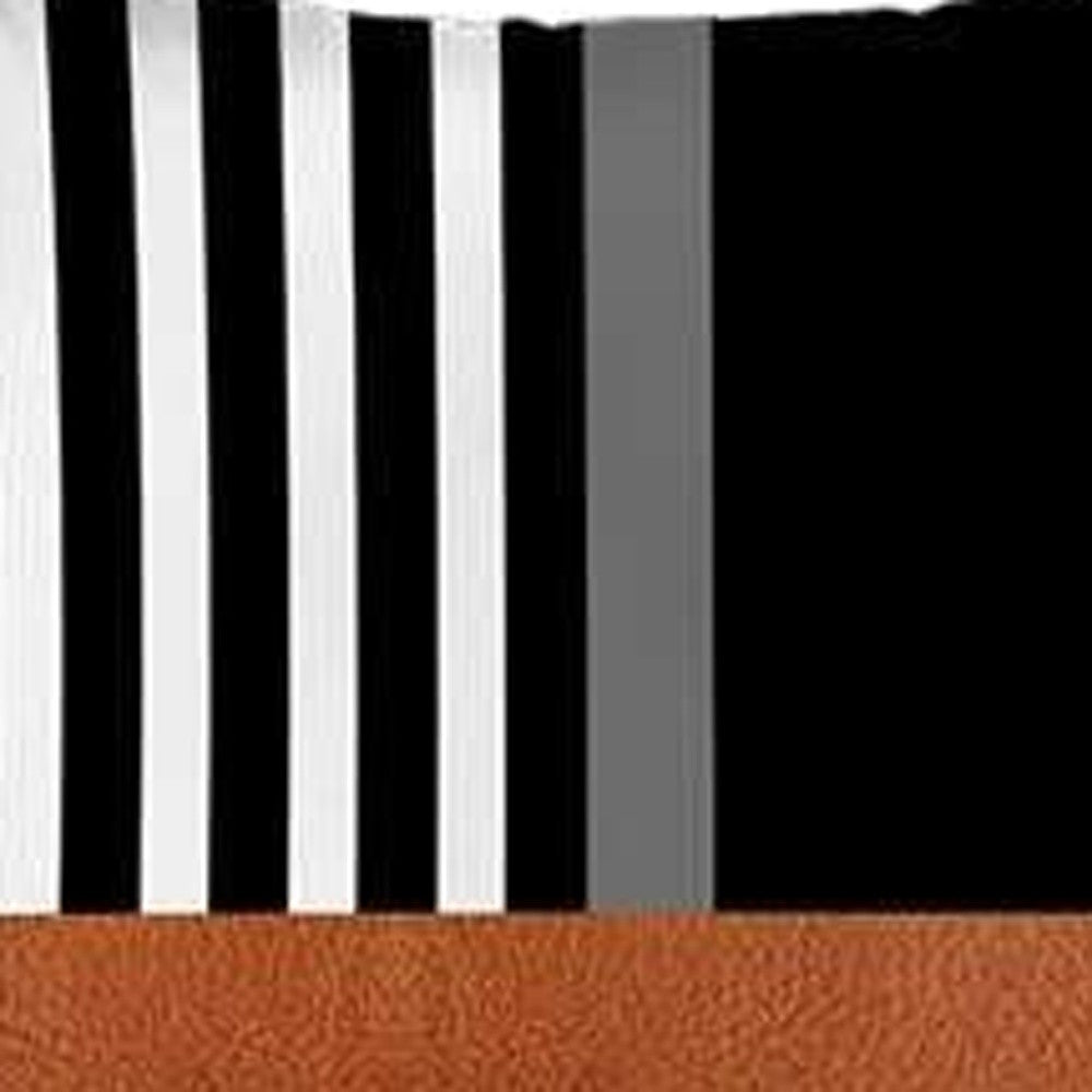 Set Of Four 18" X 18" Brown And Black Polyester Striped Zippered Pillow