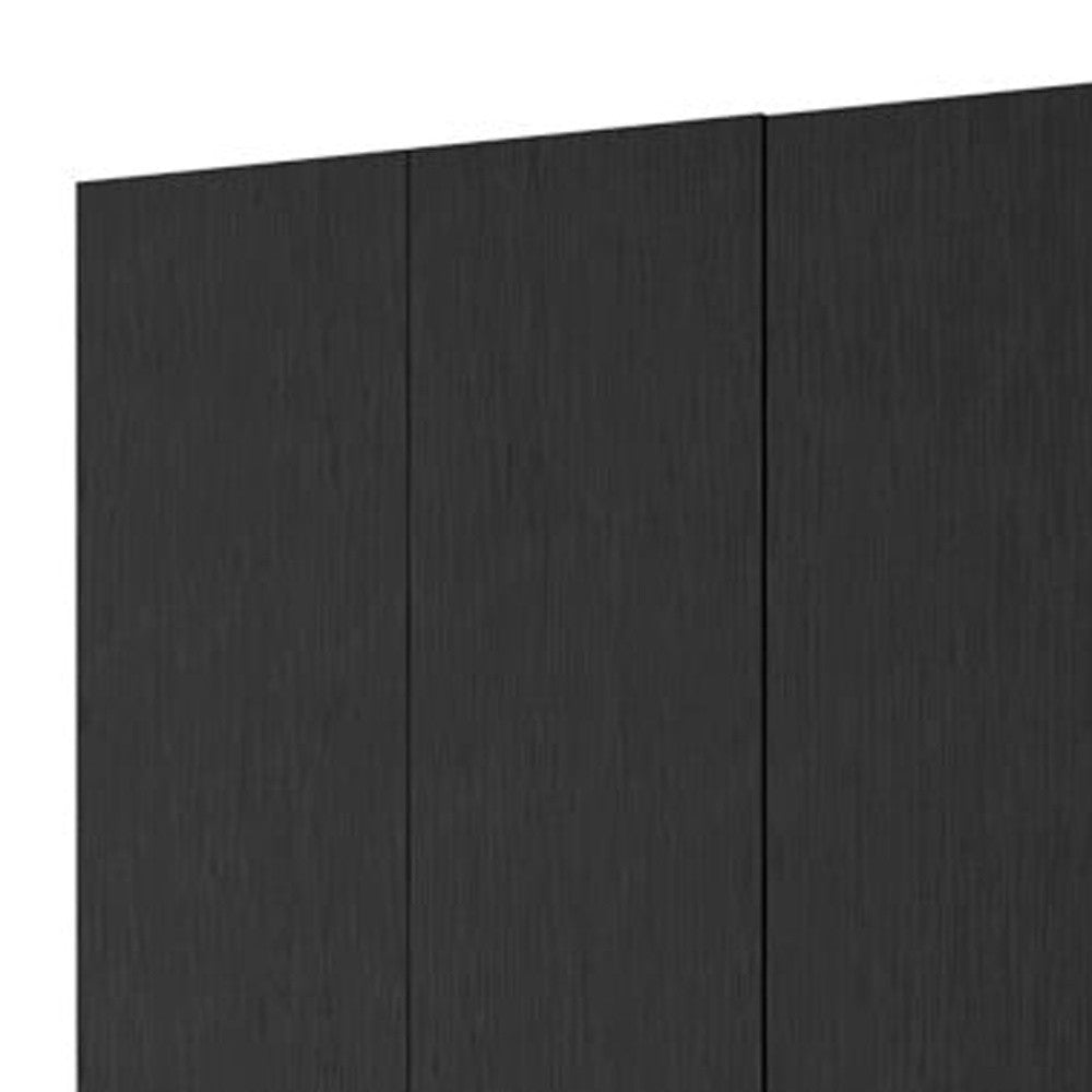 35" Black Two Drawer Combo Dresser