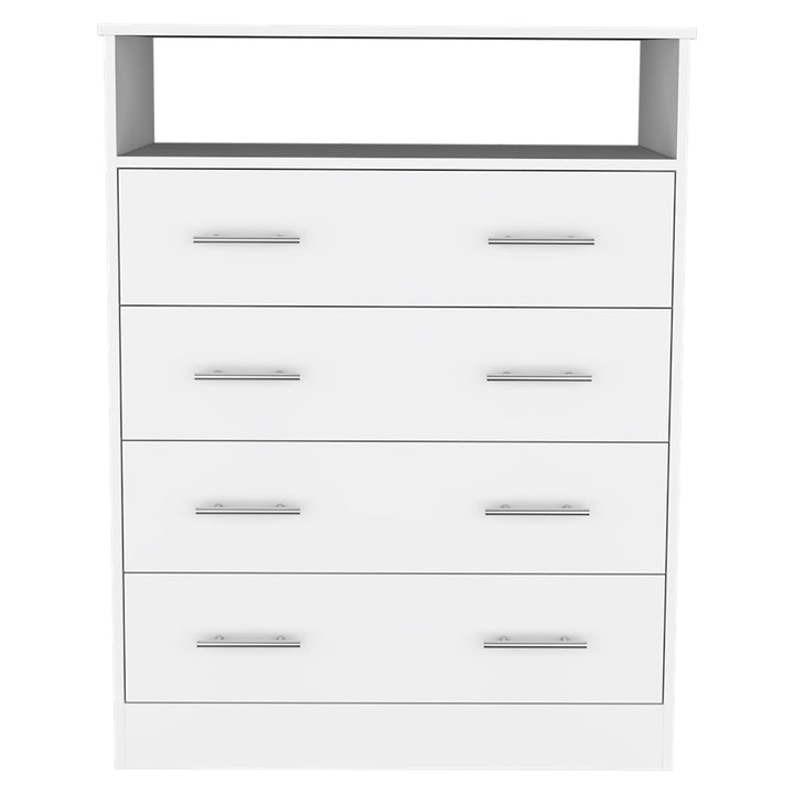 33" White Four Drawer Dresser