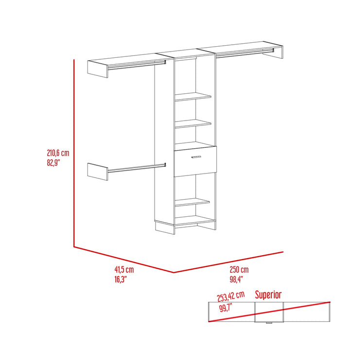 98" Brown Drawer Combo Dresser