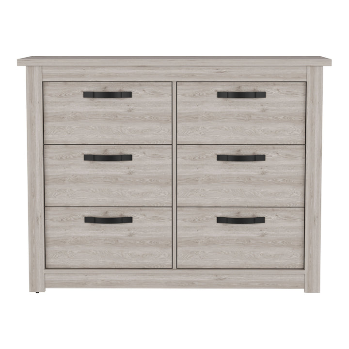 47" Oak Six Drawer Dresser