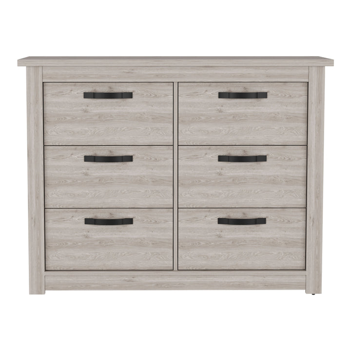 47" Oak Six Drawer Dresser