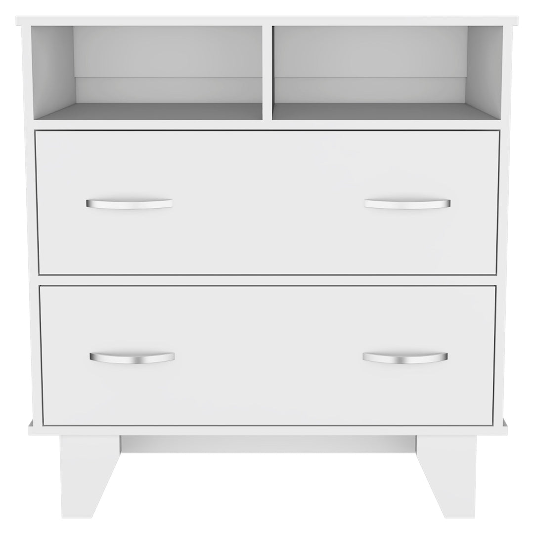 32" White Two Drawer Dresser