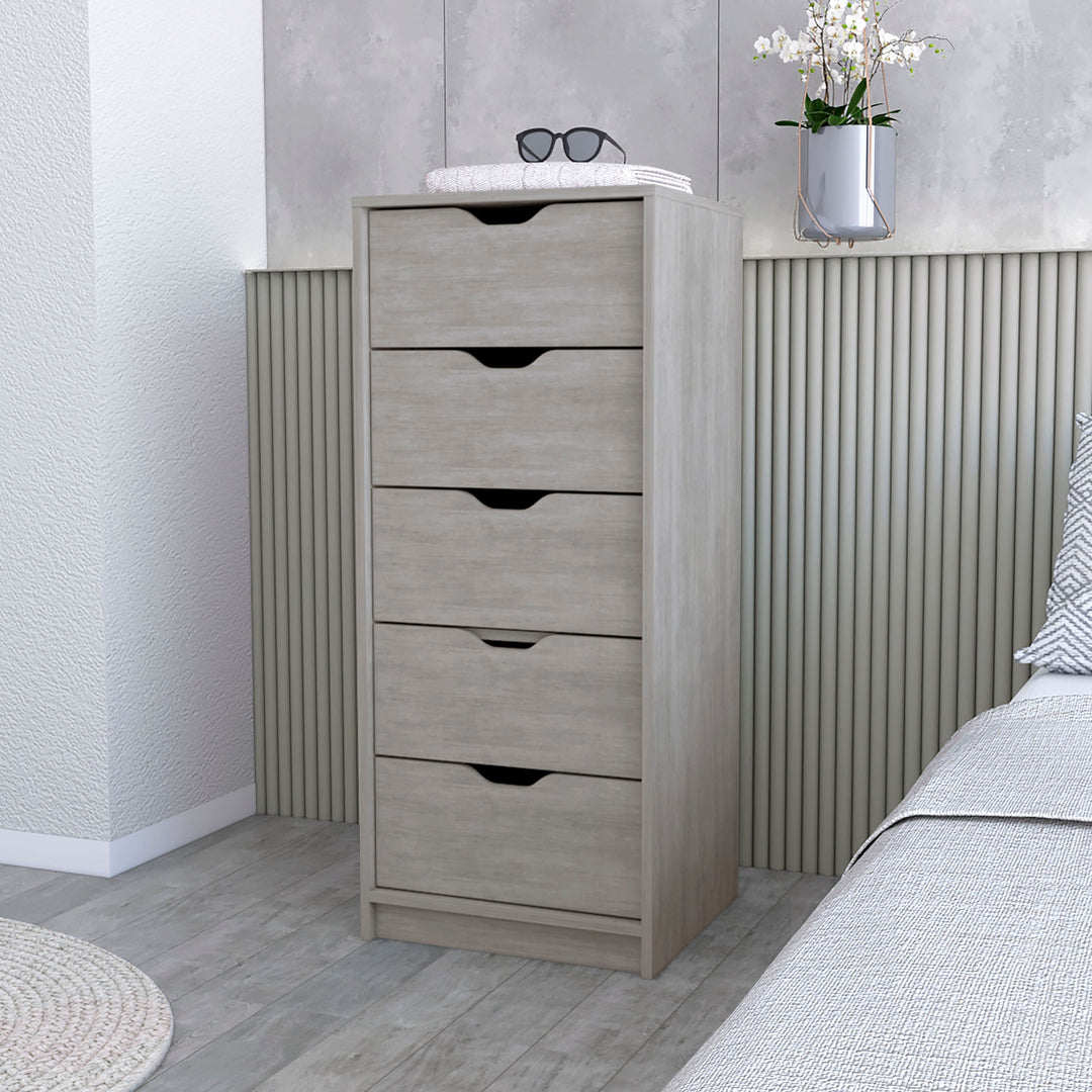 18" Oak Five Drawer Standard Chest