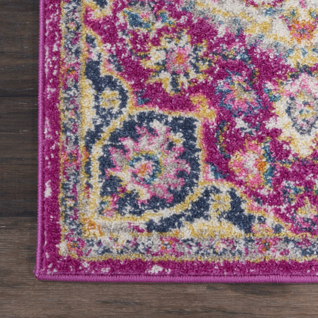 2’ X 3’ Pink And Ivory Medallion Scatter Rug