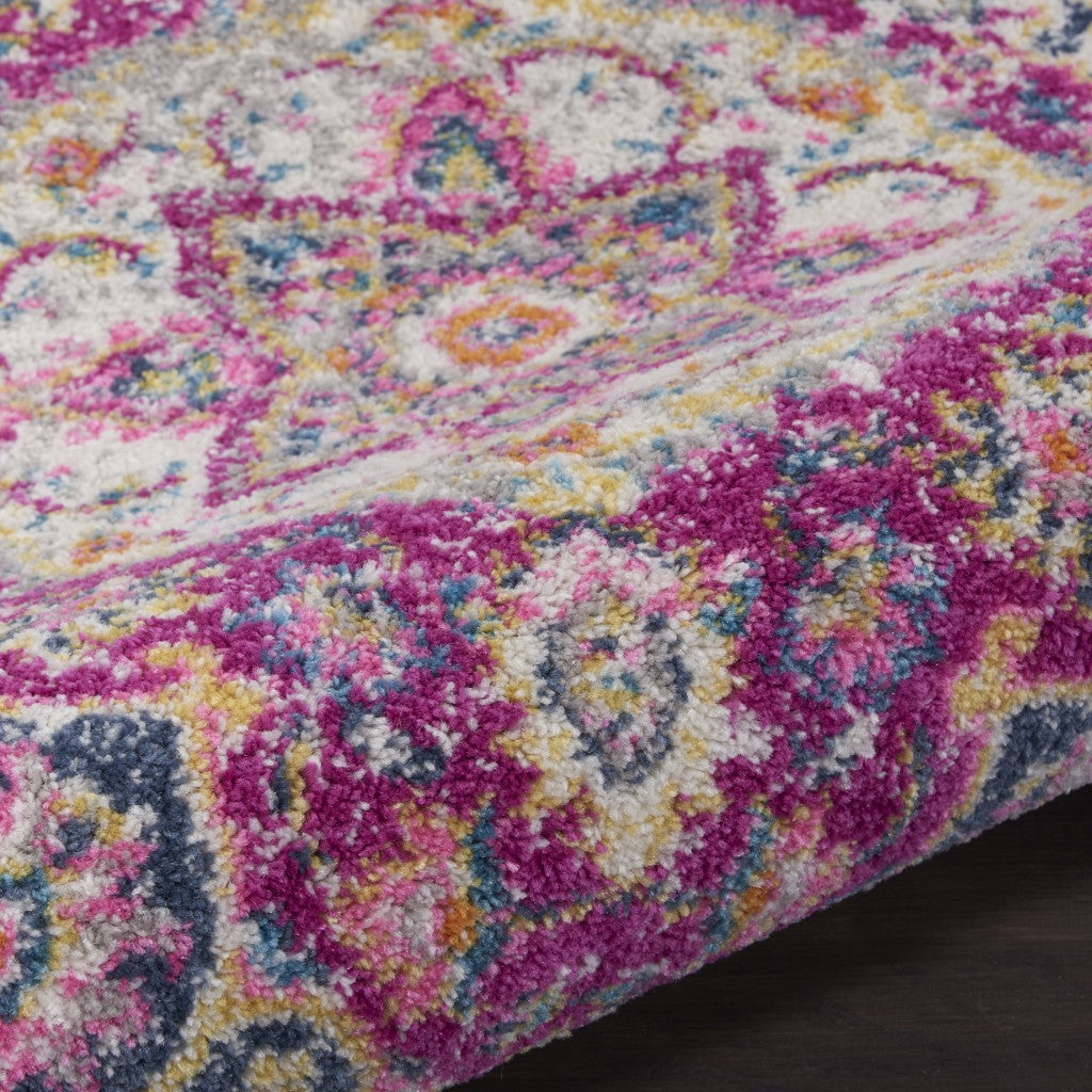 2’ X 3’ Pink And Ivory Medallion Scatter Rug