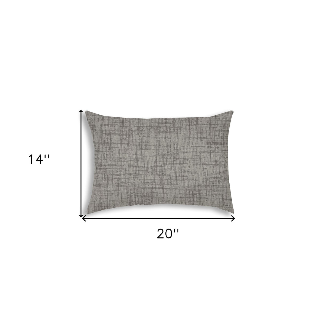 14" X 20" Light Gray Indoor Outdoor Throw Pillow