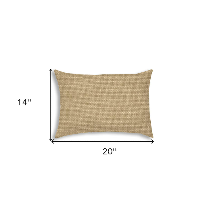 14" X 20" Tan Indoor Outdoor Throw Pillow With Texture