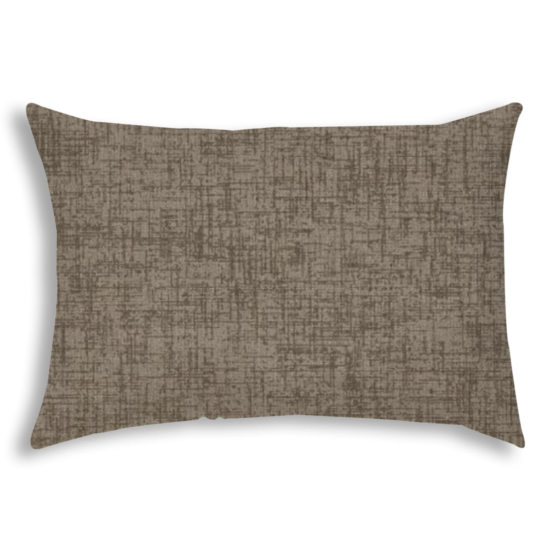 14" X 20" Taupe Indoor Outdoor Throw Pillow