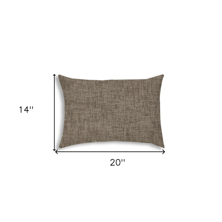 14" X 20" Taupe Indoor Outdoor Throw Pillow