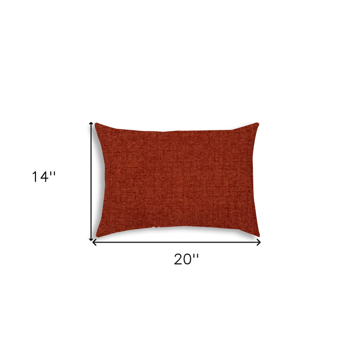 14" X 20" Brick Red Indoor Outdoor Throw Pillow