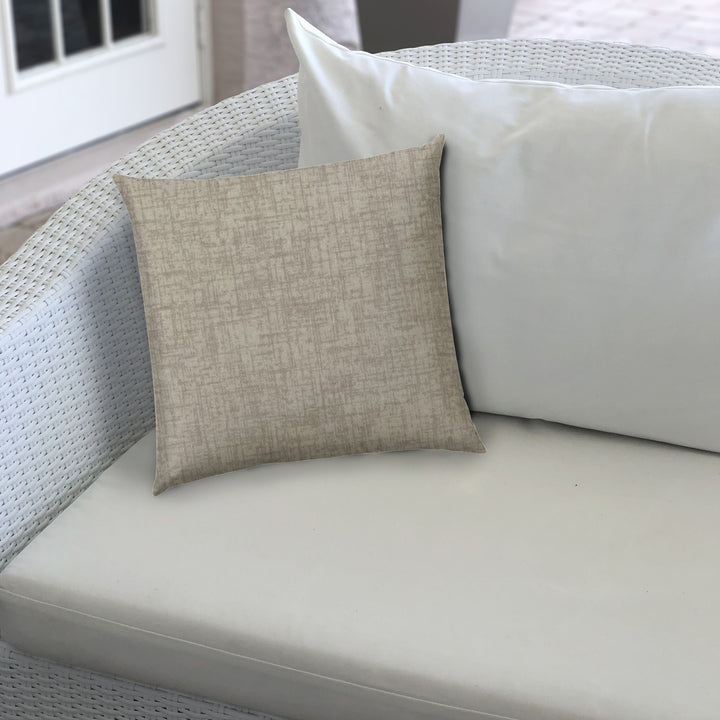 14" X 20" Taupe Indoor Outdoor Throw Pillow