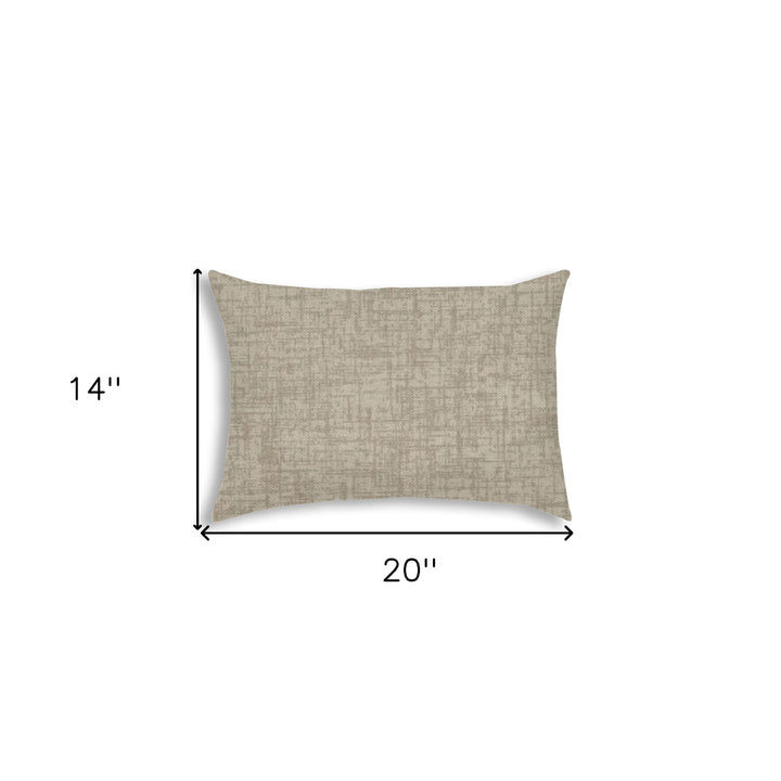 14" X 20" Taupe Indoor Outdoor Throw Pillow